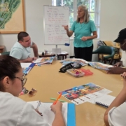 Instructor Simone leading ESL Class